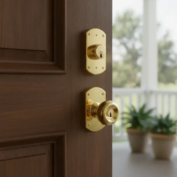 Level Bolt smart lock installed invisibly inside a standard deadbolt, maintaining door aesthetics.